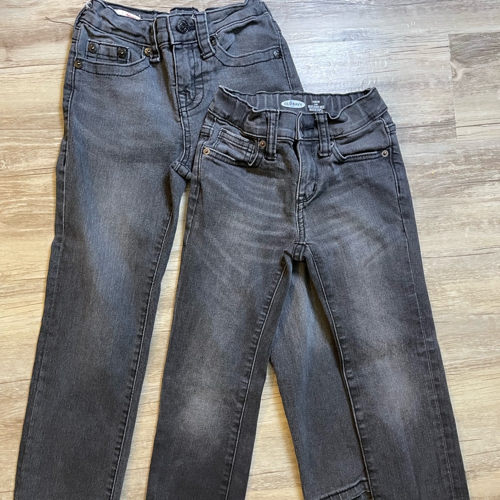 Boys Gray Jeans Lot Size 5 & 6 – Old Navy + TRUE Religion Brand | Good Condition